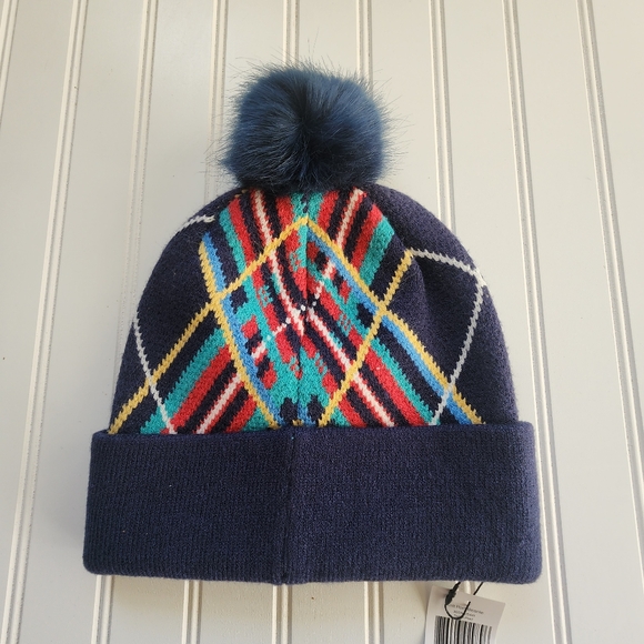 Vera Bradley Knit Pom Pom Beanie in Tartan Plaid - Picture 3 of 7